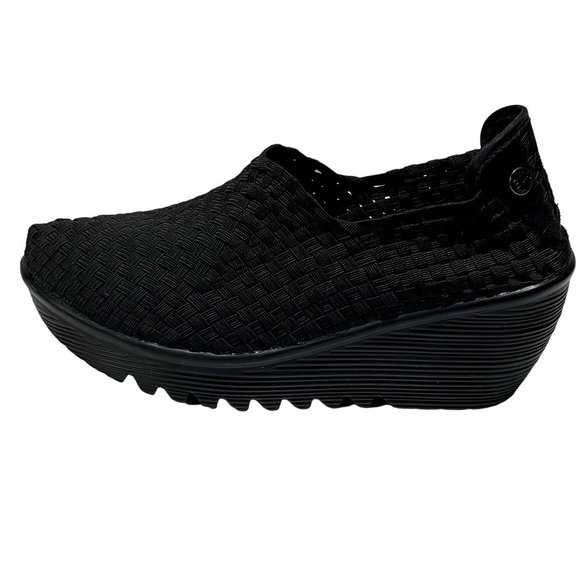 Bernie Mev Womens Braided Wedge Shoes Non-Slip Pull-on Gem Black Size 10 - Picture 3 of 14